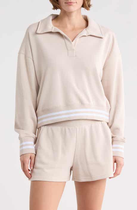 90 DEGREE BY REFLEX Johnny Collar French Terry Sweatshirt