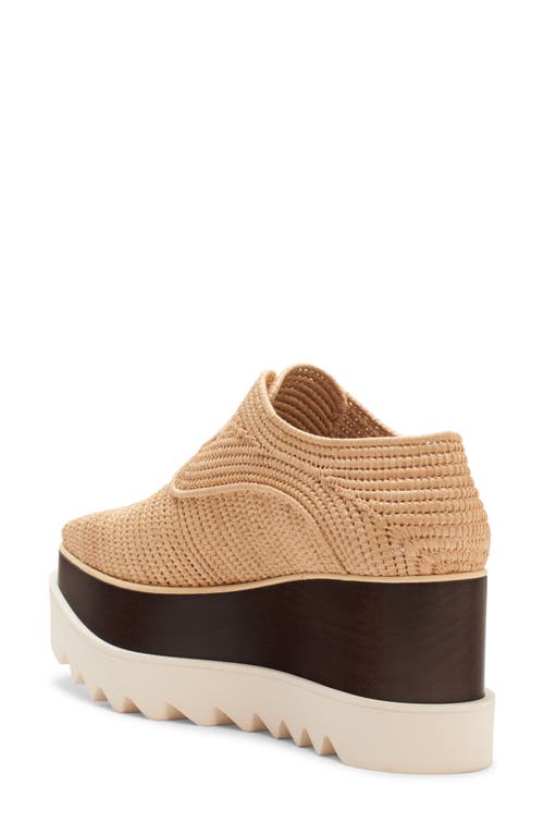 Stella Mccartney Elyse Raffia Platform Sneaker Loafers In Naturale