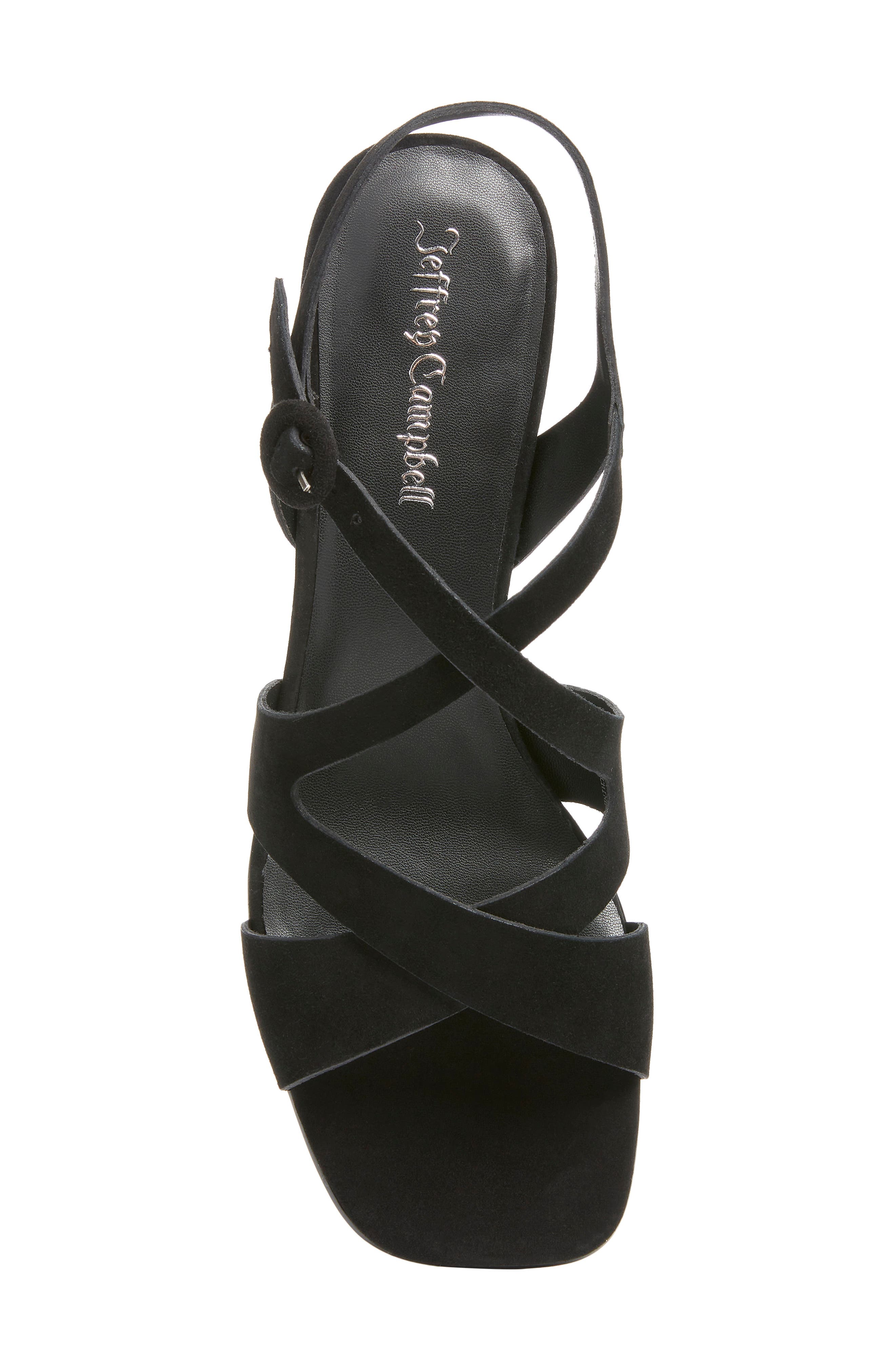 Jeffrey Campbell Rayet Strappy Block Heel Sandal, Alternate, color, Black Suede
