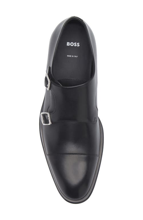 Hugo Boss Boss Derrek Double Monk Strap Cap Toe Shoe In Black