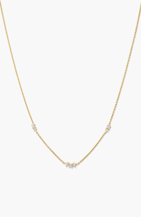 Floating Lab Grown Sapphire Necklace