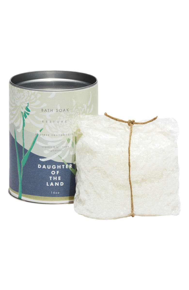 Daughter of the Land Restore Cypress & Cannabidiol Bath Soak, Main, color, 