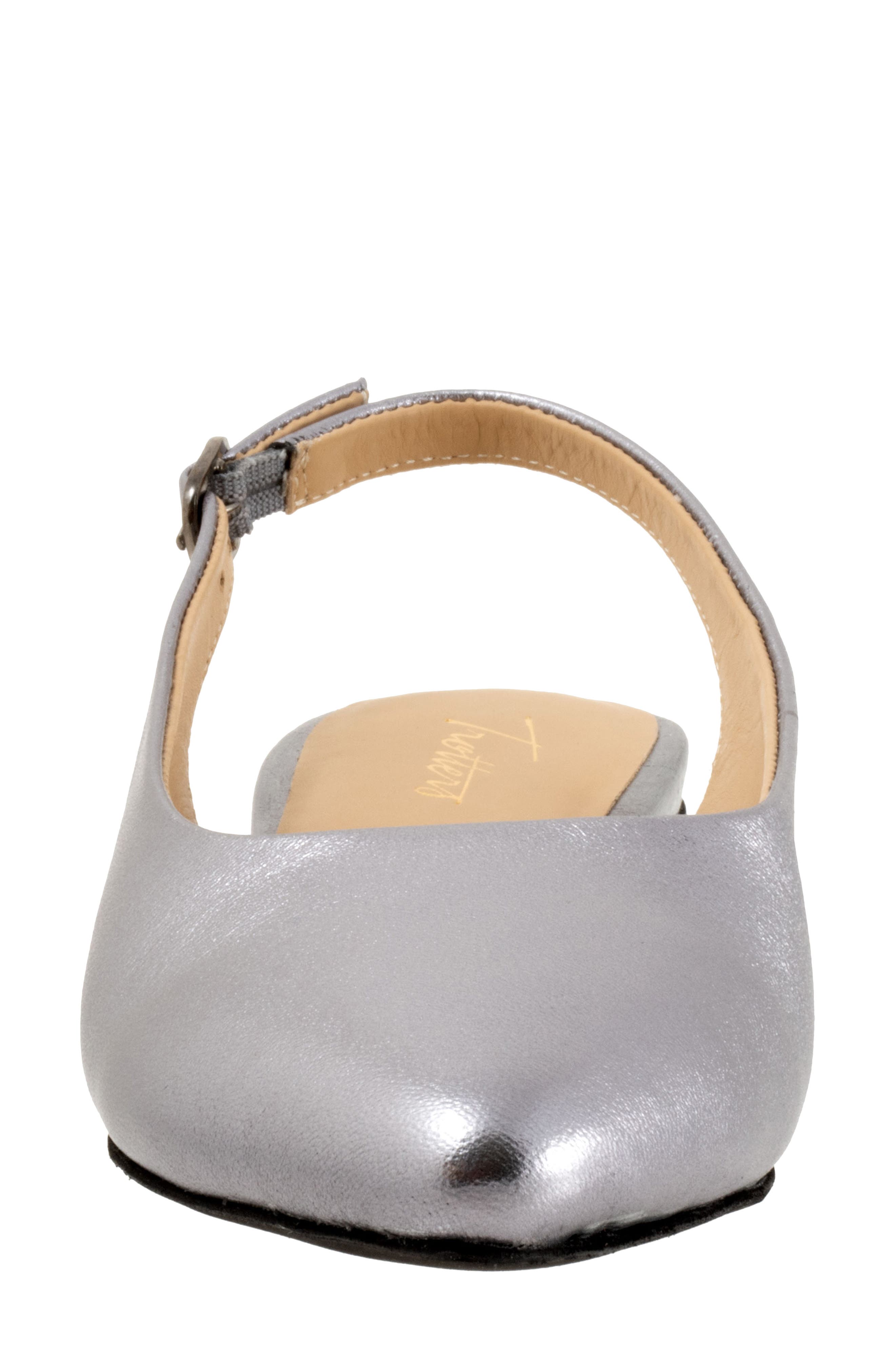 Evelyn Pointed Toe Slingback Flat - Multiple Widths Available, Alternate, color, PEWTER