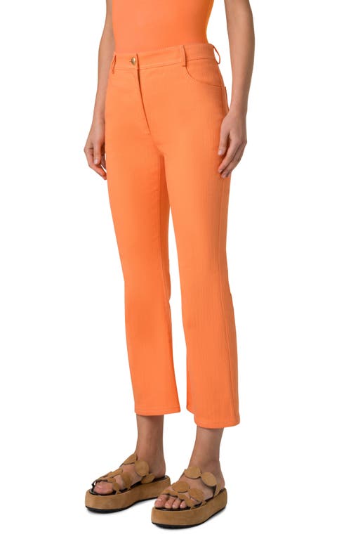 Akris Punto Cali Stretch Denim Crop Bootcut Jeans In Peach