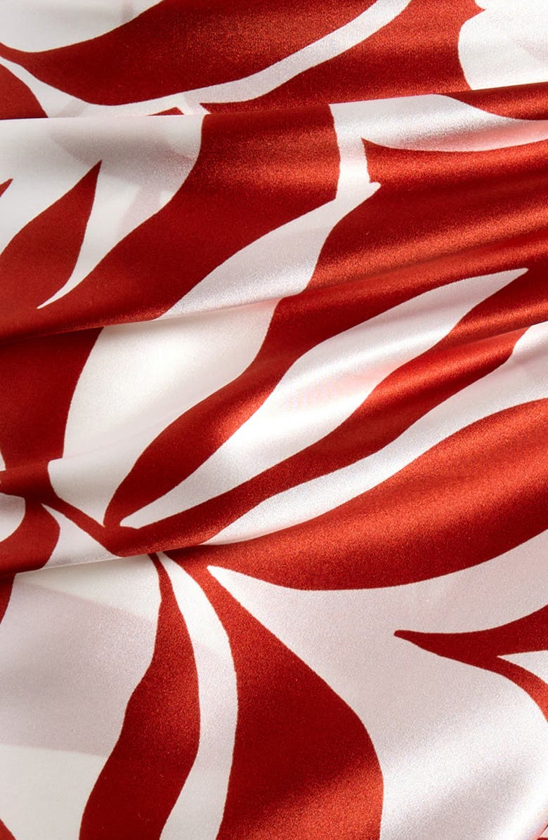 Max Mara Beach Foam Leaf Print Silk Scarf, Alternate, color, Coral