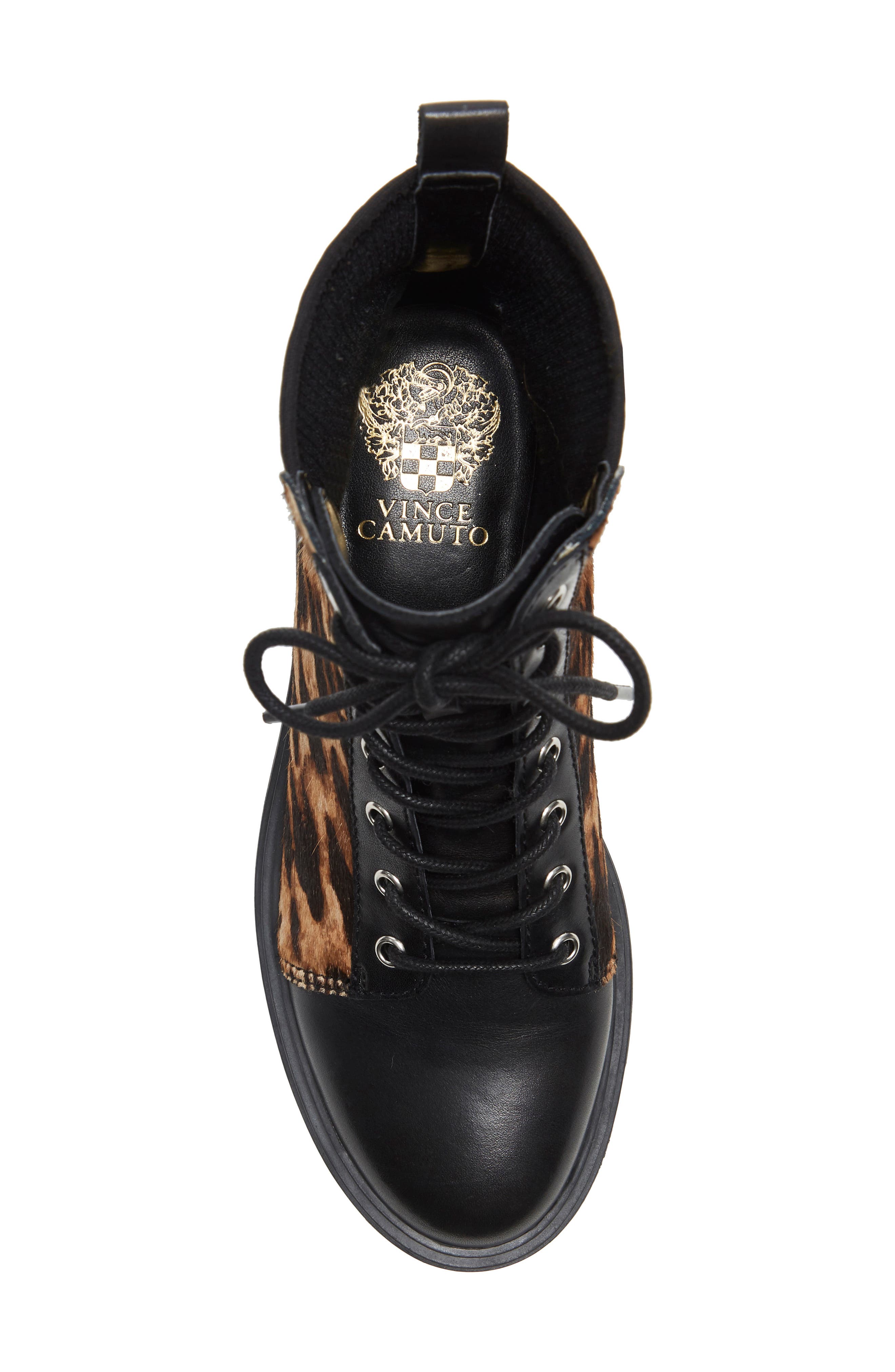 Bestenda Combat Boot, Alternate, color, BLACK LEATHER/ CALF HAIR