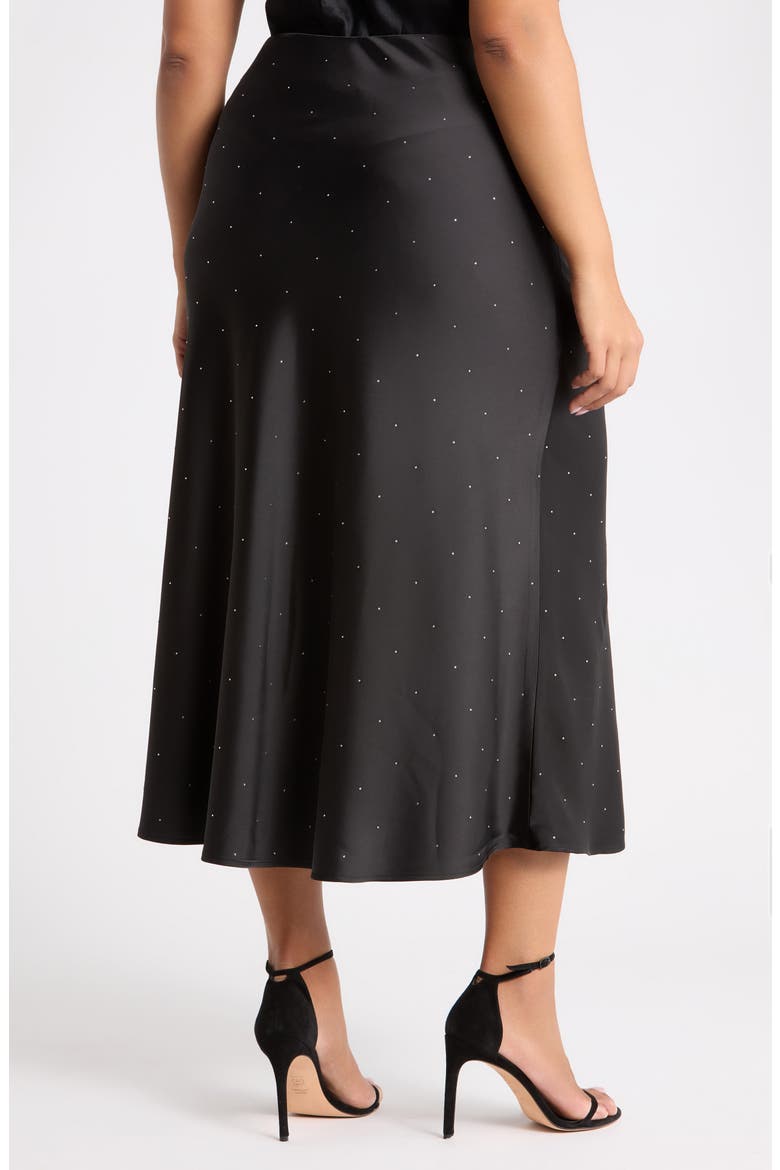 Embellished Bias Flared Maxi Skirt, Alternate, color, ANNE BLACK