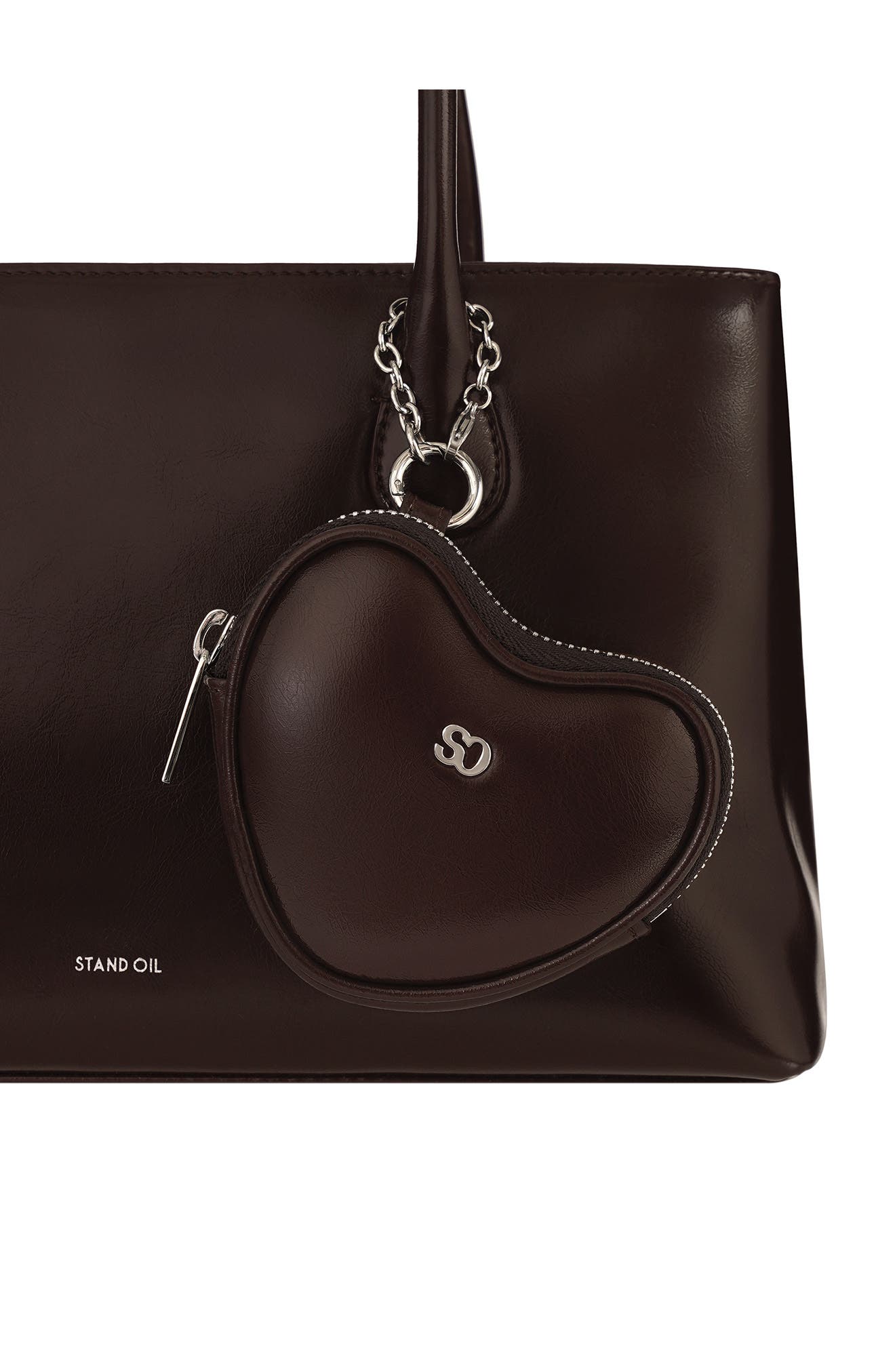 Stand Oil Heart AirPod Key Chain, Alternate, color, Marron