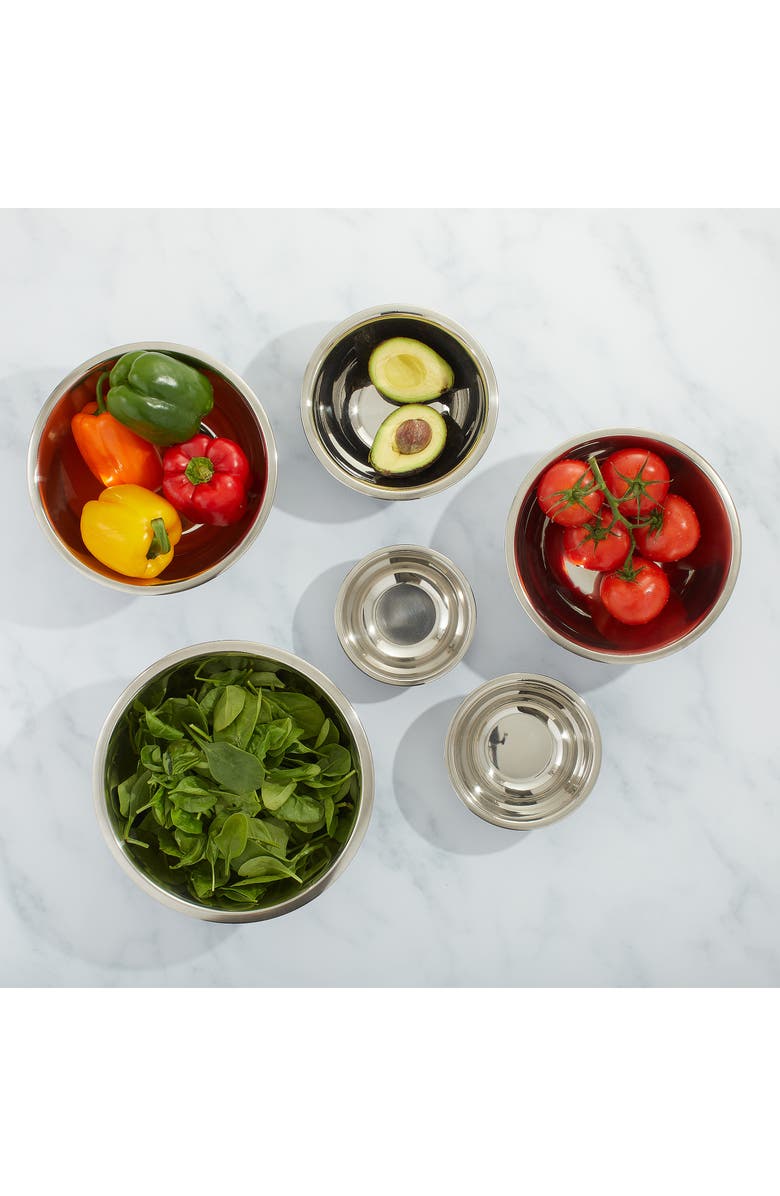 JoyJolt Stainless Steel Mixing Bowls - Set of 6, Alternate, color, Black