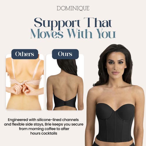 Dominique Intimates Brie Backless Strapless Ultra Low Back Bustier Bra In Black