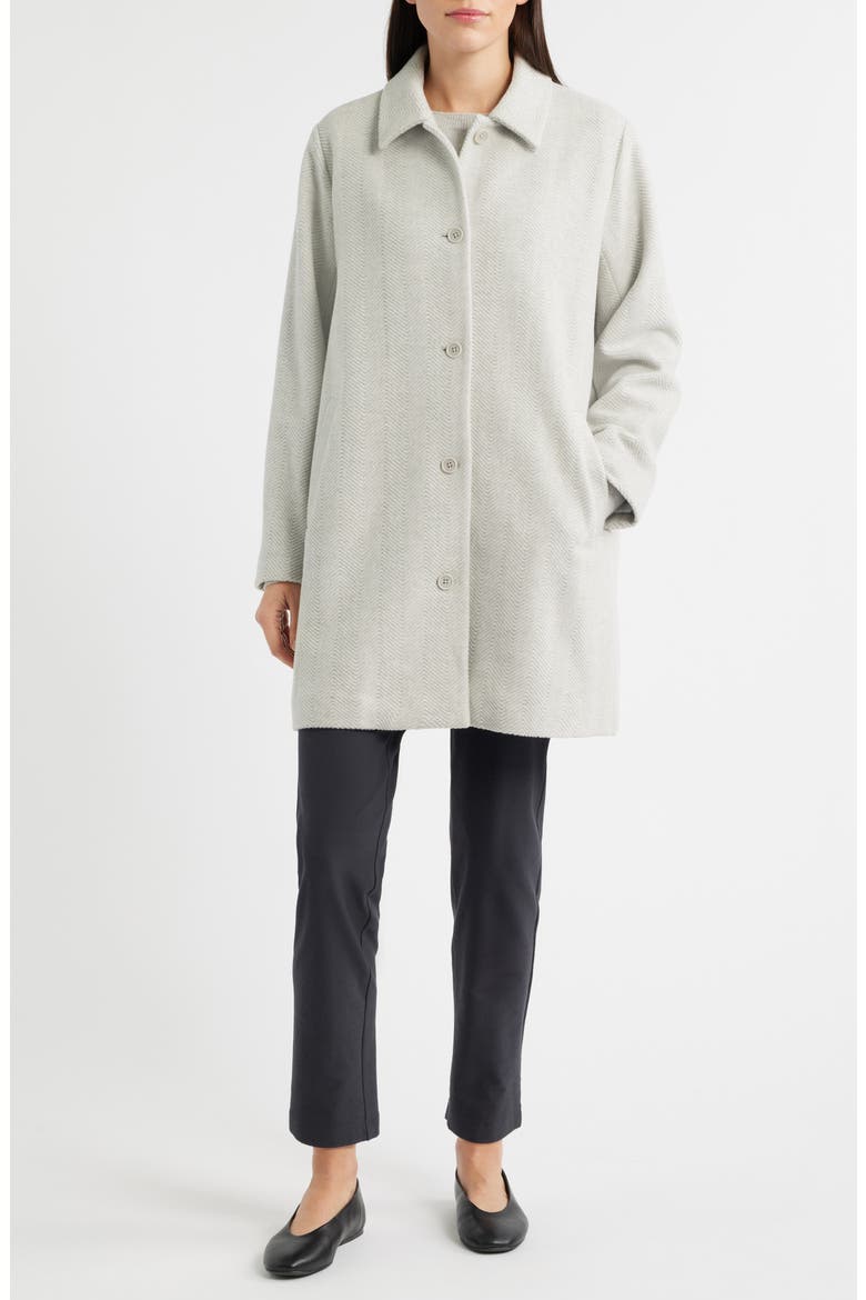 Classic Collar Wool Herringbone Coat, Alternate, color, SEA SALT