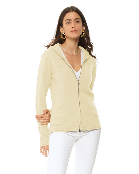 Pure Cashmere Double Zip Hoodie Sweater