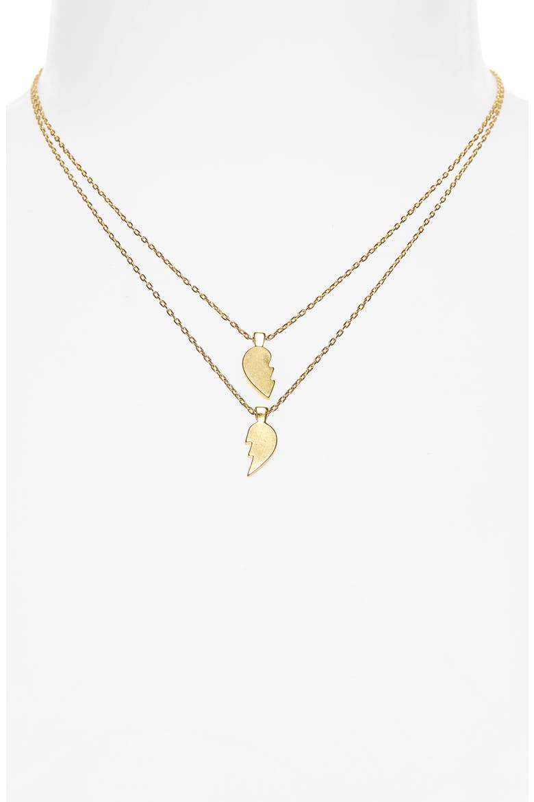 Heartbreak Friendship Necklace Set, Alternate, color, VINTAGE GOLD