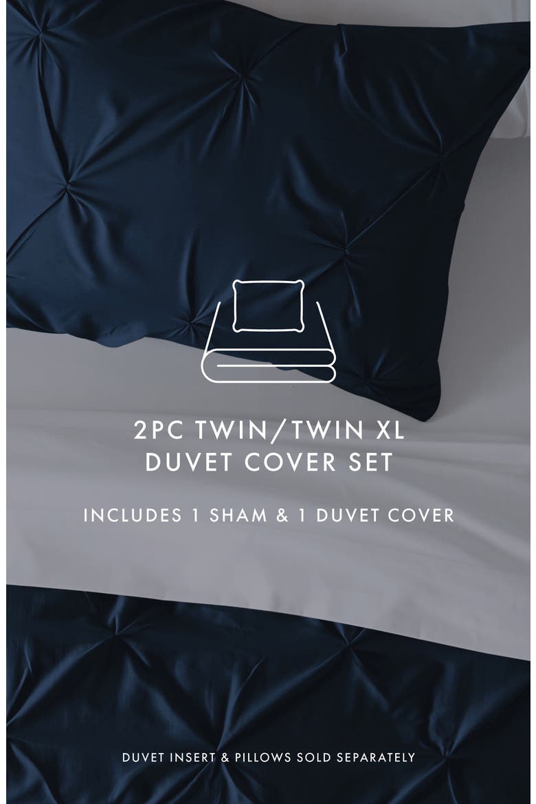 Premium Ultra Soft 3-Piece Pinch Pleat Duvet Cover Set, Alternate, color, NAVY