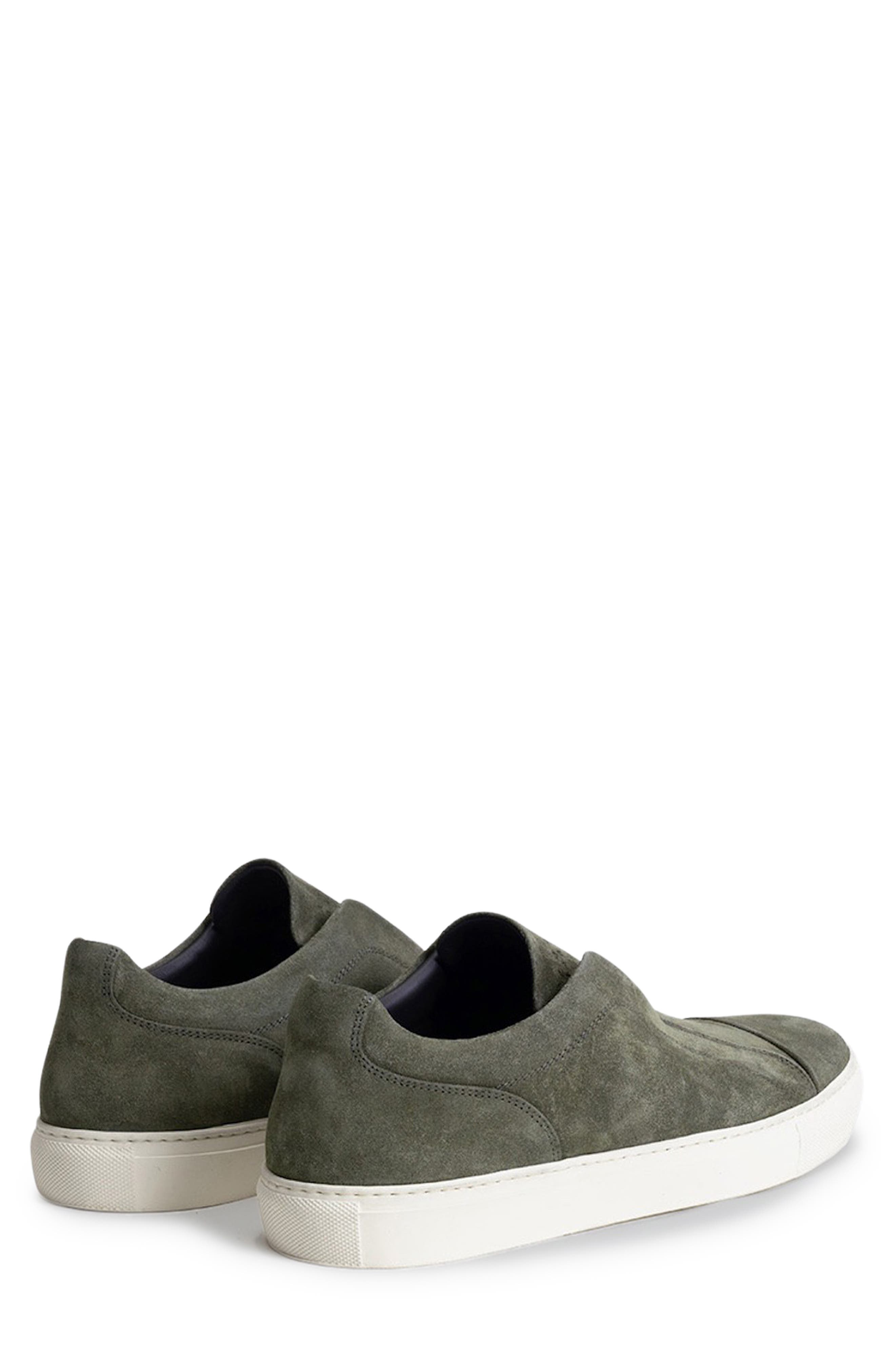 Catro Laceless Suede Slip-On Sneaker, Alternate, color, OLIVE