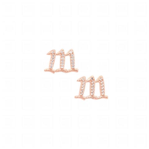 111 Angel Number Manifestation Stud Earrings