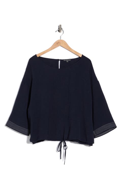 Topstitched Woven Top (Plus)