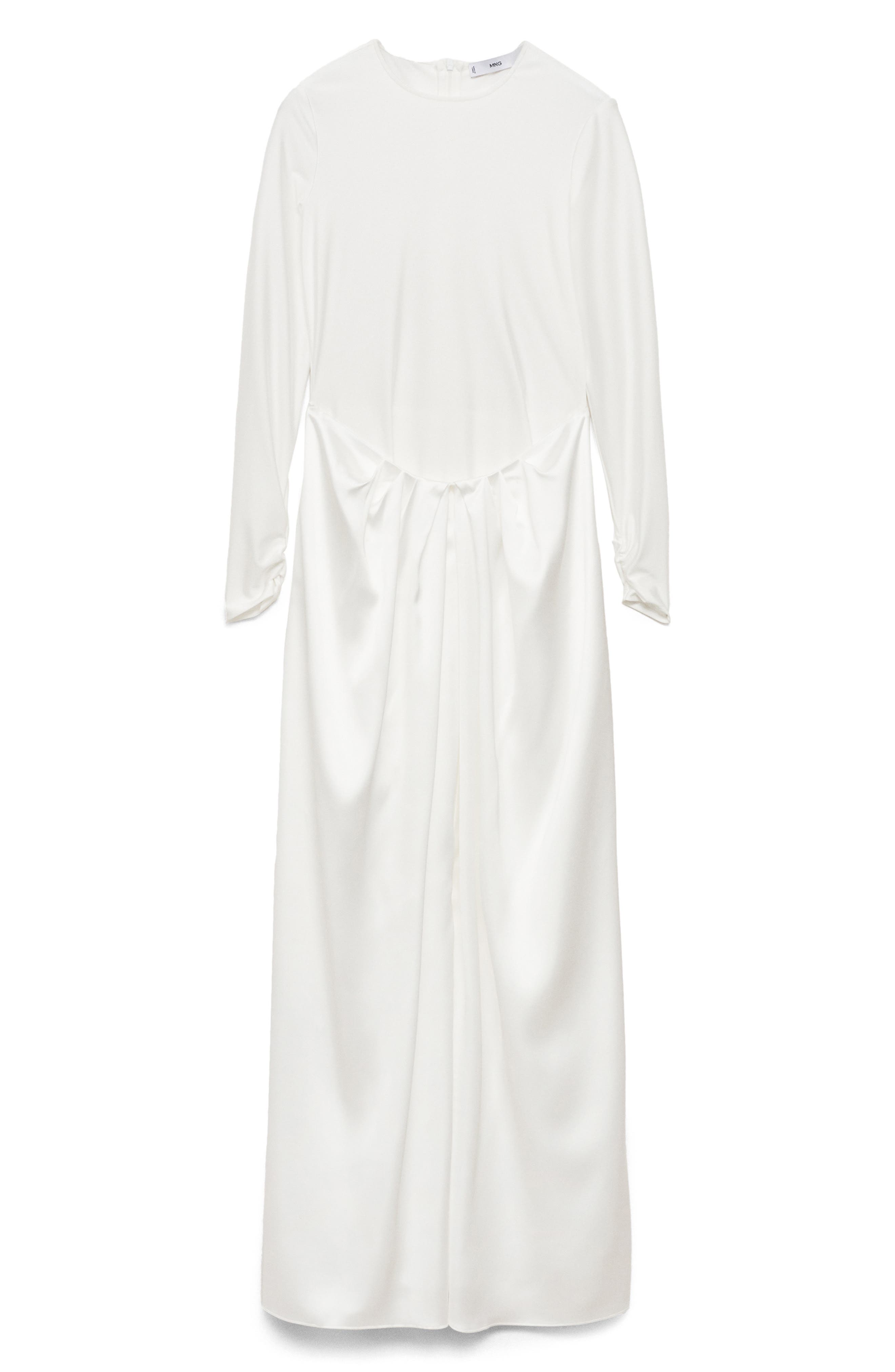 MANGO Mixed Media Long Sleeve Maxi Dress