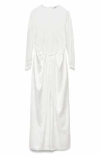 MANGO Mixed Media Long Sleeve Maxi Dress