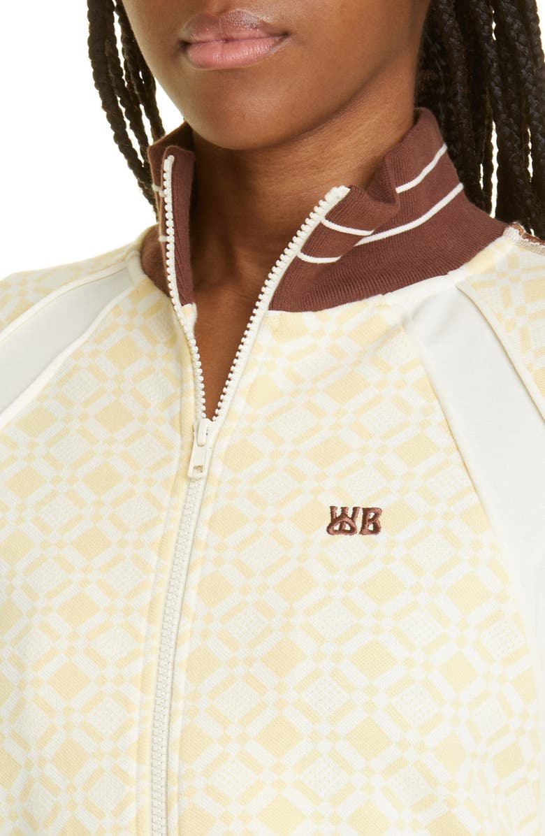Wales Bonner Shine Jacquard Organic Cotton Track Jacket, Alternate, color,
