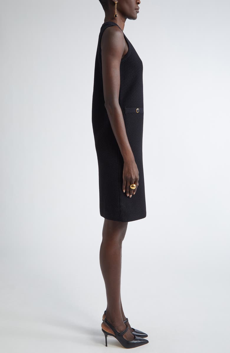 ST. JOHN Mixed Texture Sleeveless Knit Shift Dress, Alternate, color,