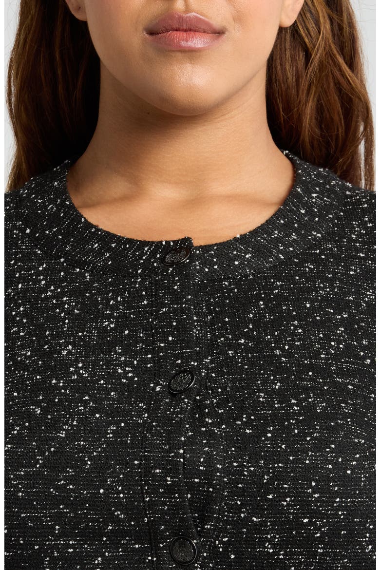 Tweed Knit Crop Jacket, Alternate, color, RICH BLACK