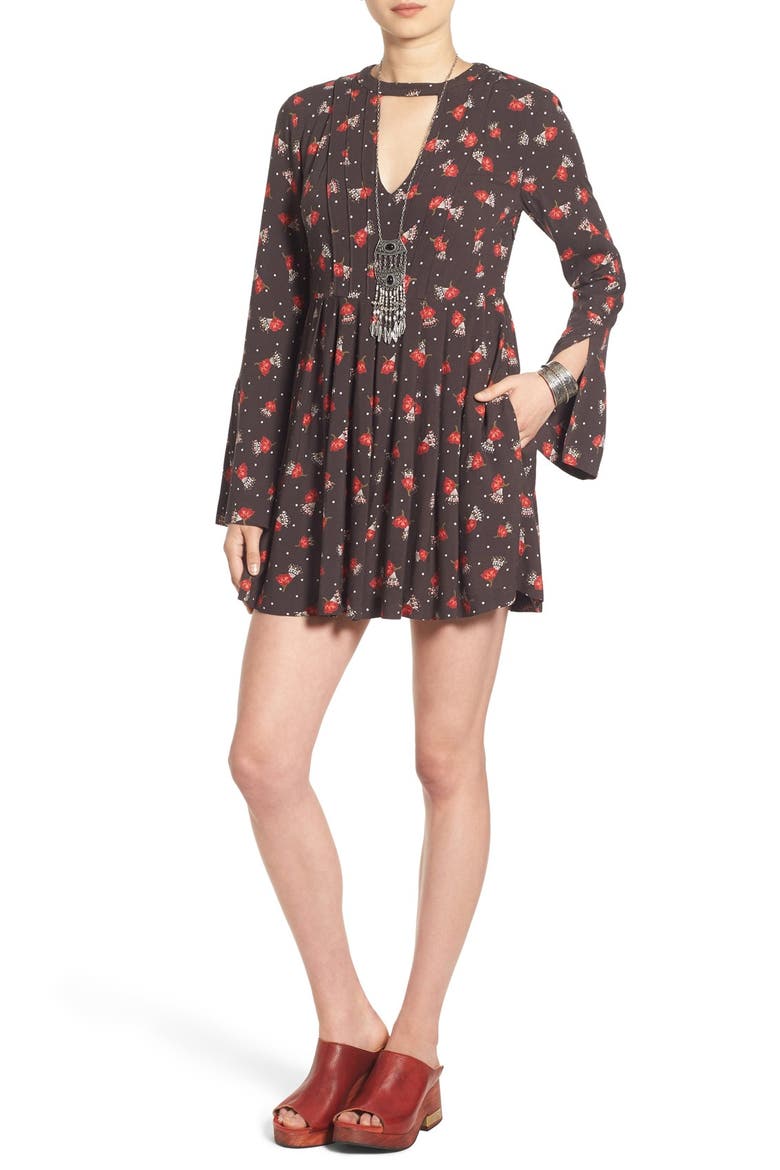 'Tegan' Minidress, Alternate, color, BLACK COMBO