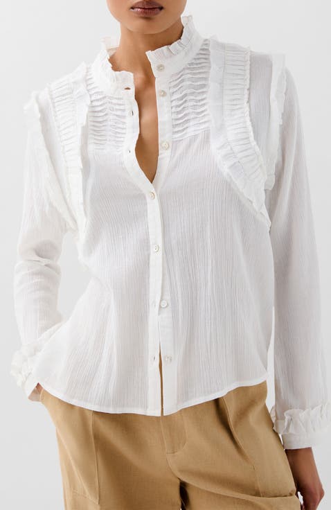 Pleats Frill Shirt