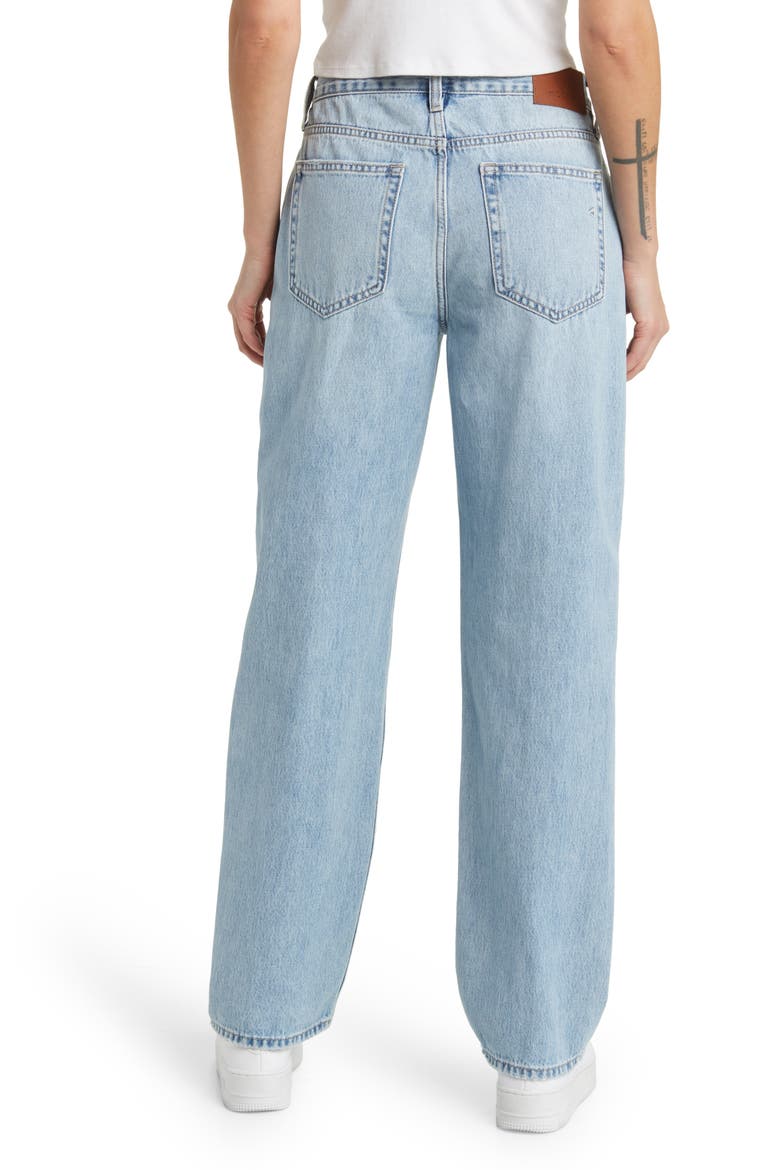 Ripped High Waist Straight Leg Jeans, Alternate, color, LIGHT WASH