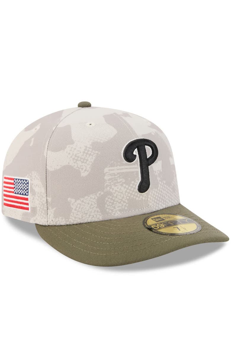 New Era Men's New Era Light Beige/Olive Philadelphia Phillies 2025 Armed Forces Day 59FIFTY Fitted Hat, Main, color, Light Beige