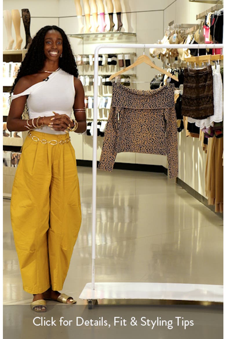 Leopard Print Fold Over Off the Shoulder Knit Top video