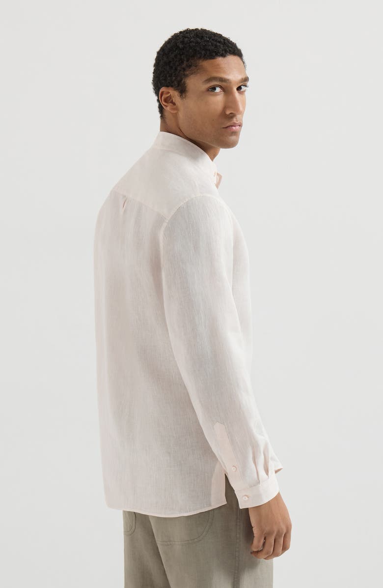 Brunello Cucinelli Mandarin collar shirt, Alternate, color, Panama