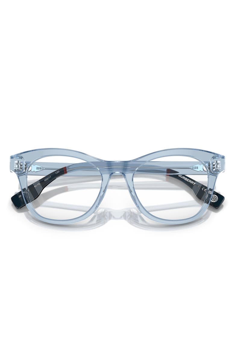 Burberry 46mm Cat Eye Optical Glasses, Alternate, color, Blue / Demo Lens