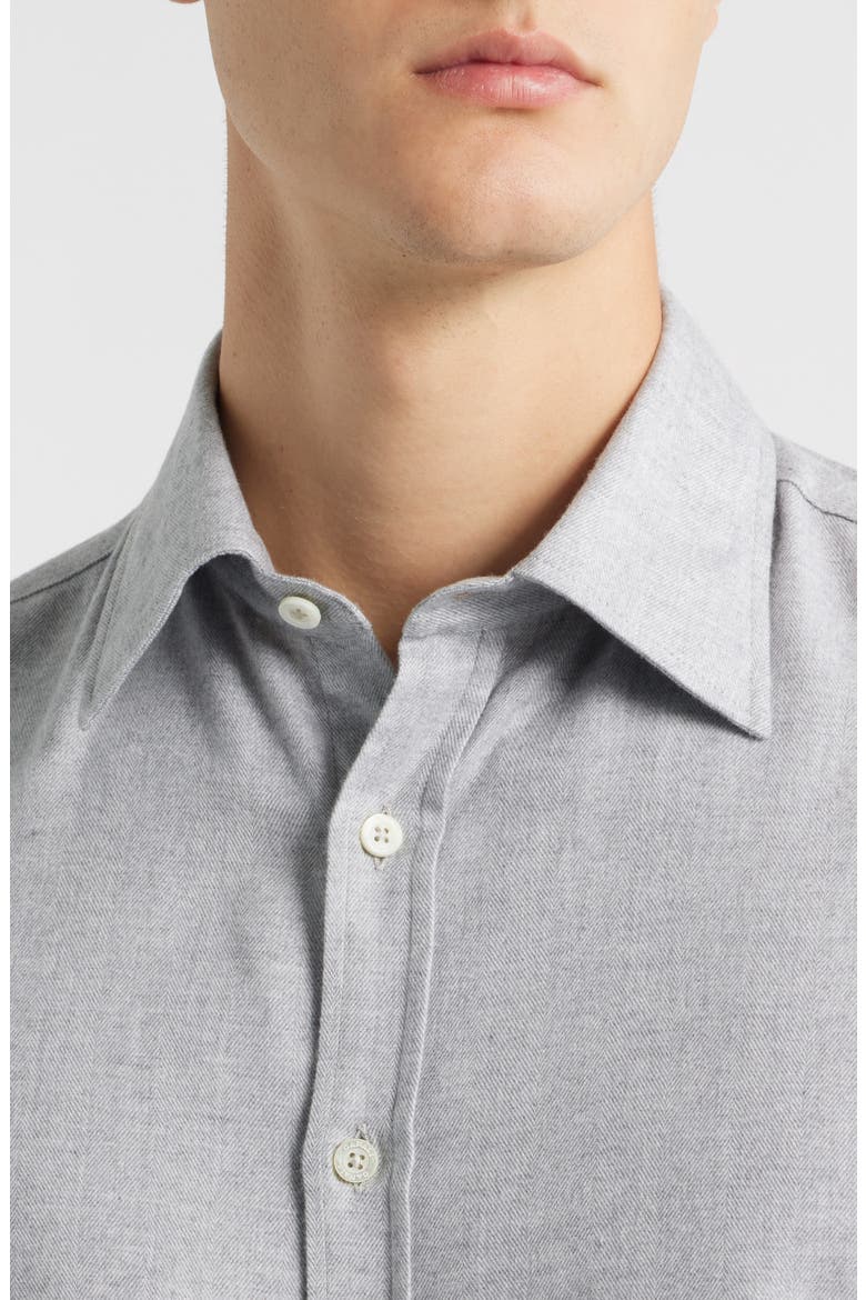 Chevron Regular Fit Dress Shirt, Alternate, color, LIGHT GREY
