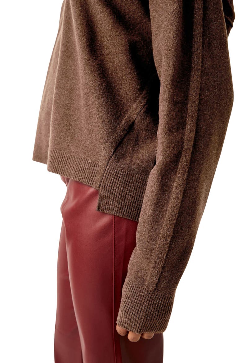 Luna High-Low Sweater, Alternate, color, CHOCOLATE HEATHER