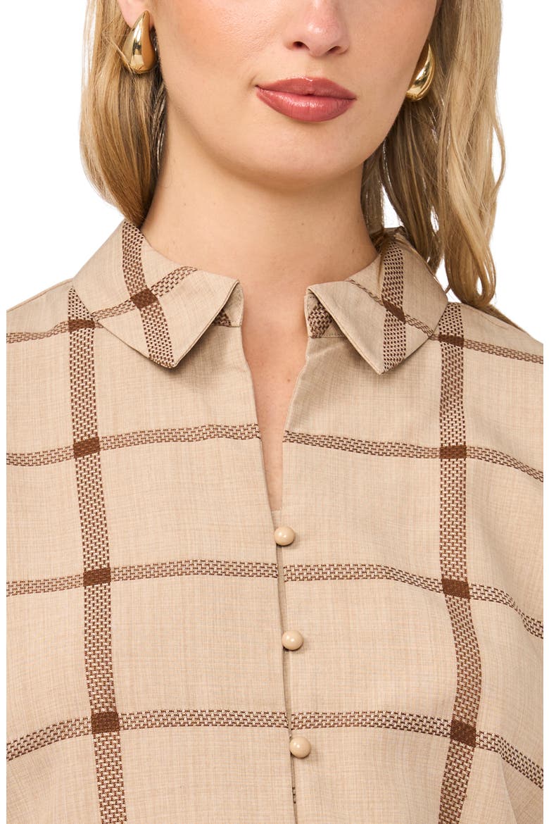 Windopane Plaid Button-Up Shirt, Alternate, color, FALL CAMEL