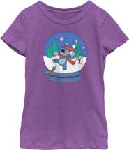 Lilo & Stitch Girl's Lilo & Stitch Winter Wonderland Stitch  Graphic T-Shirt