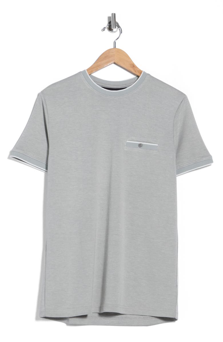 DENIM AND FLOWER Tipped Pocket T-Shirt, Main, color, Gray