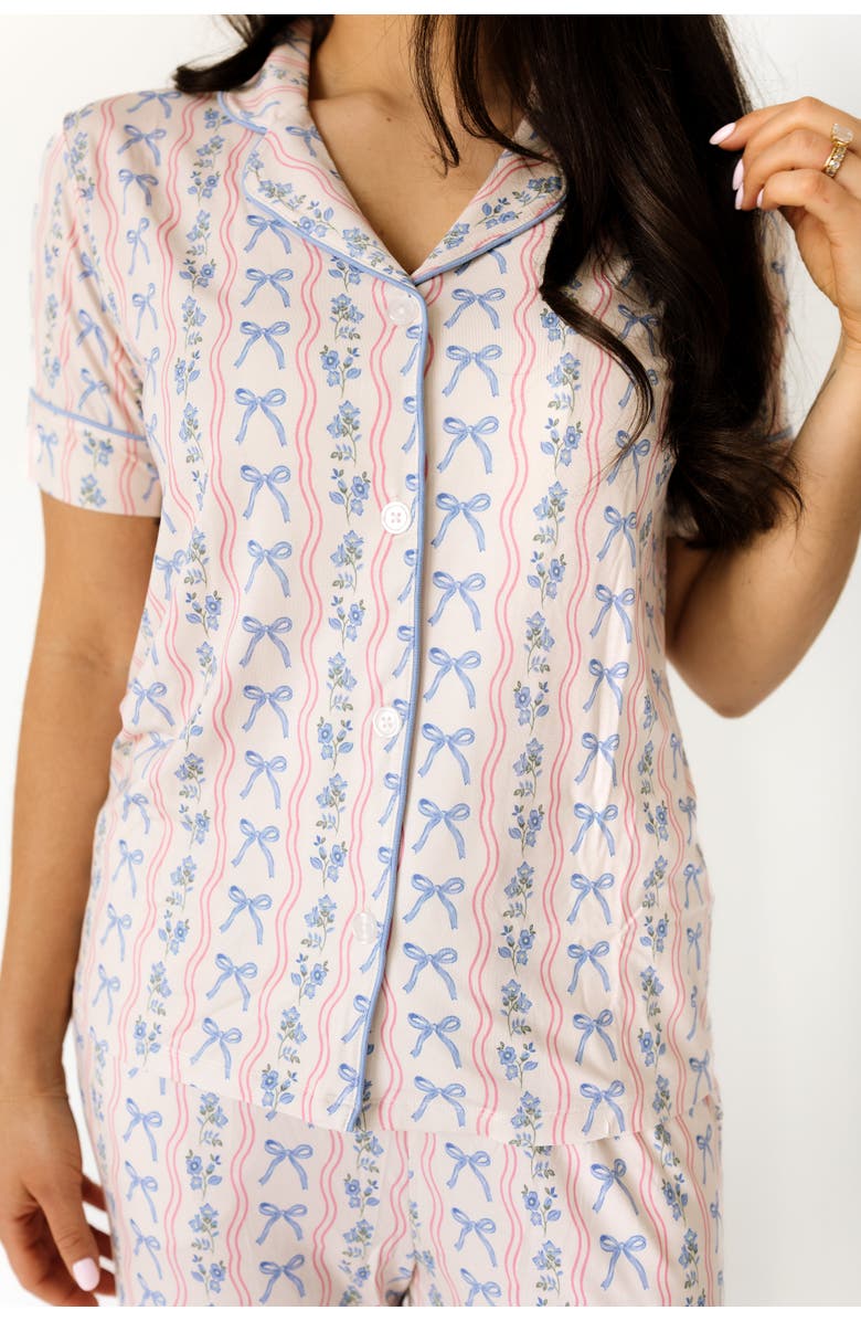 In My Jammers Amelia Bow Pajama Set, Alternate, color, Pink Floral