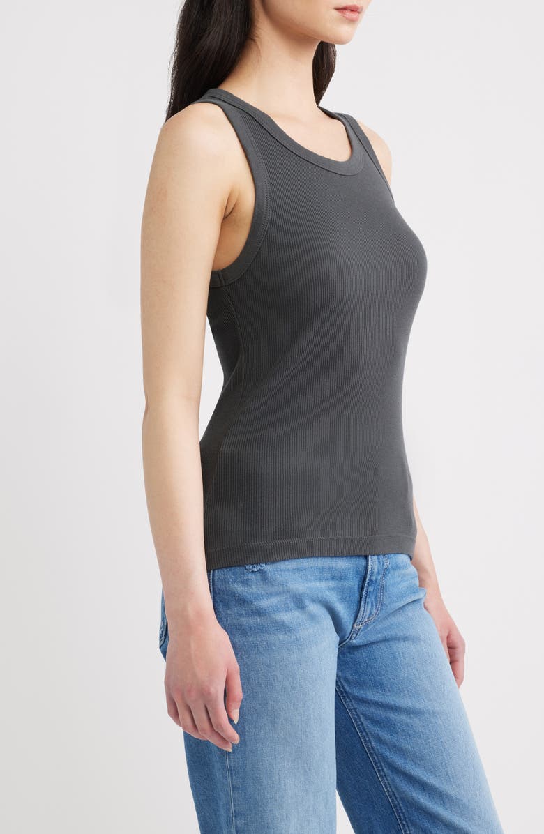 A.REN Julianna Cotton Rib Tank, Alternate, color, Washed Black