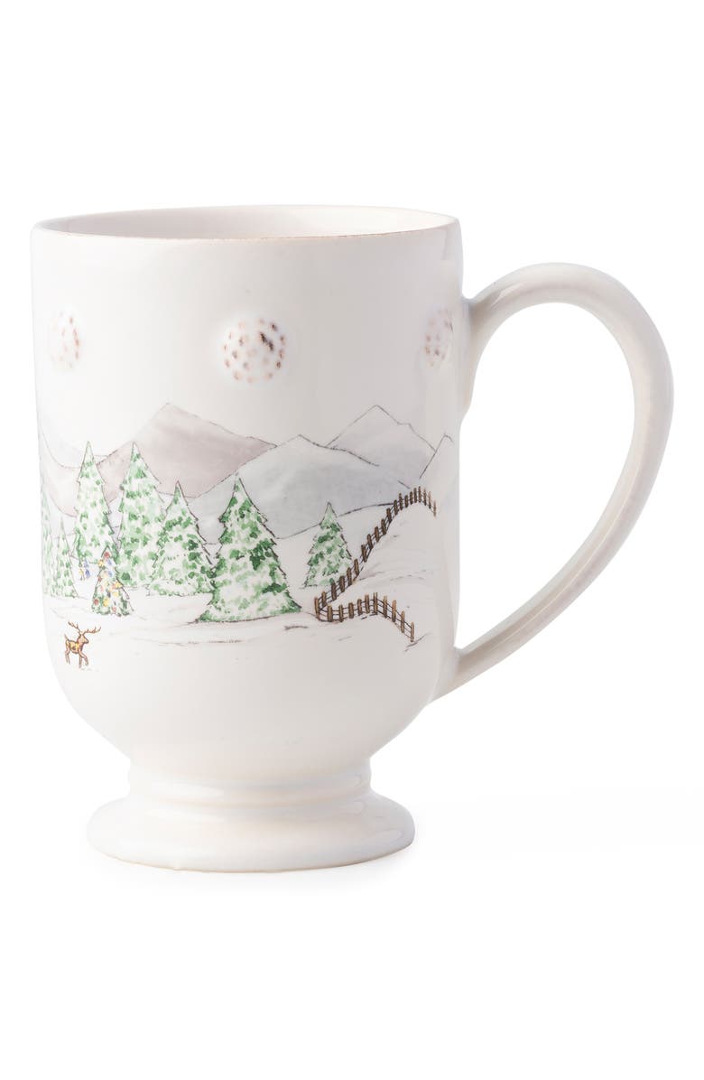 Juliska Berry & Thread North Pole Ceramic Mug, Main, color, Whitewash Multi