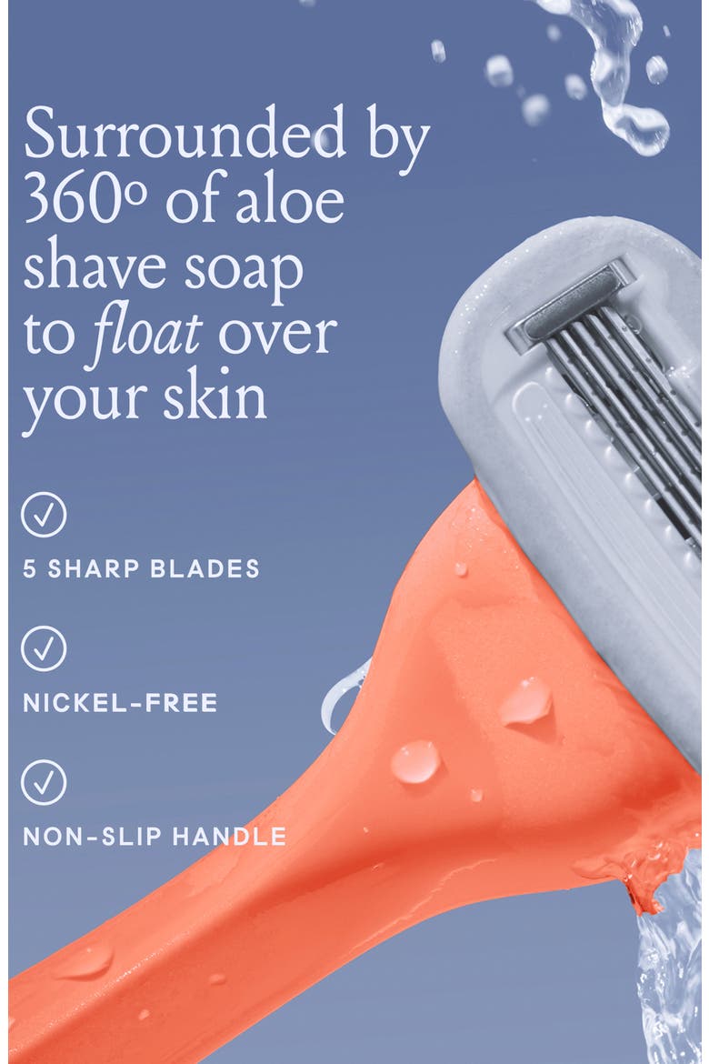 Womens Razor Kit with 1 Handle + 2 Blade Refills + Magnetic Holder, Alternate, color, MALIBU