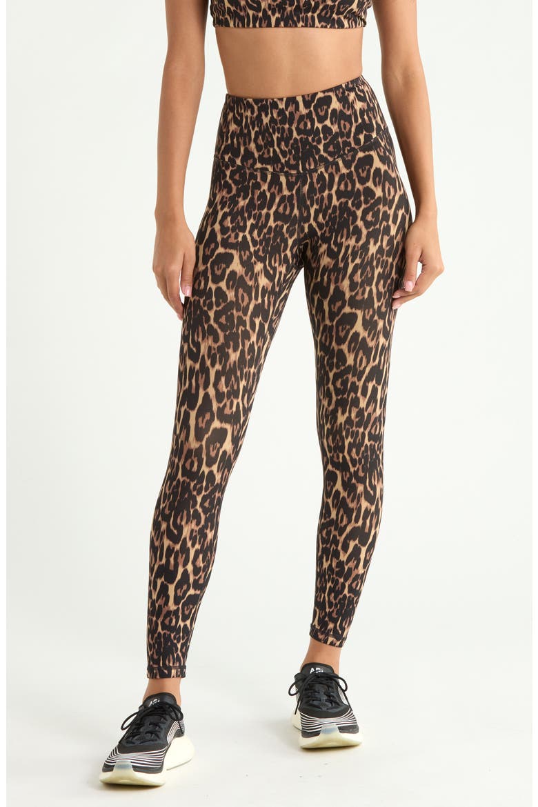 Studio Luxe Print High Waist 7/8 Leggings, Main, color, BROWN ELEGANT LEOPARD