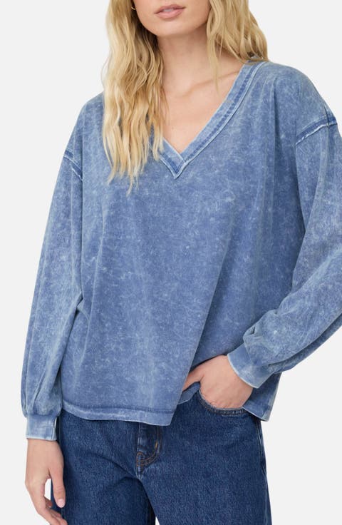 Inverted Seam V-Neck Top