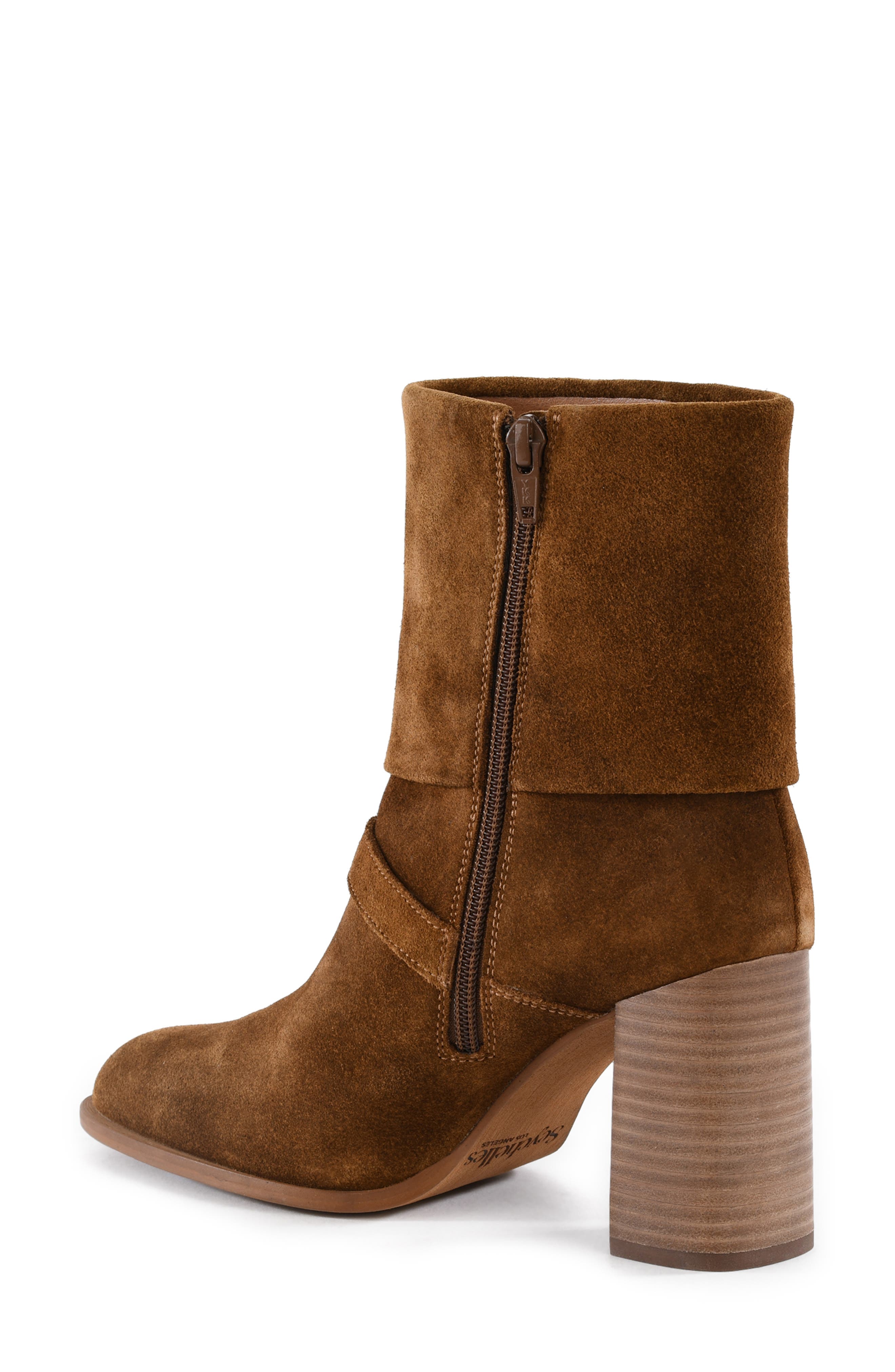 Pleaser Suede Bootie, Alternate, color, BROWN