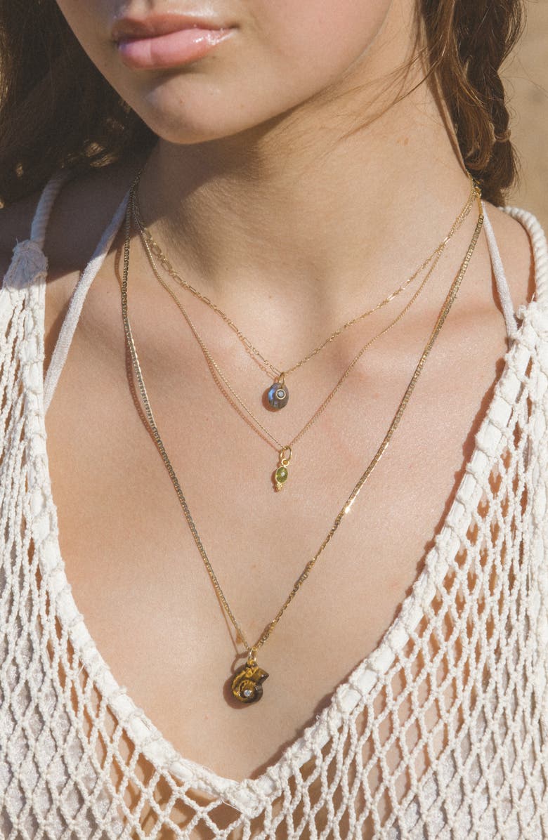 Child of Wild Stonelight Labradorite & Agate Pendant Necklace, Alternate, color, Gold