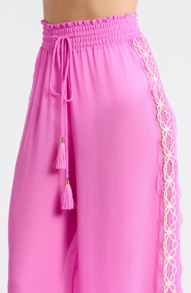 Ramy Brook Athena Embellished Wide Leg Pants, Alternate, color, Radiant Pink