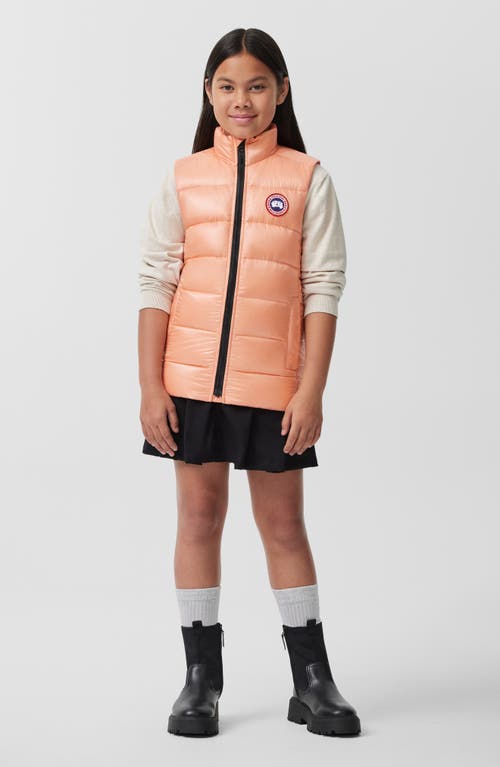 Canada Goose Kids' Crofton Water Repellent Packable Quilted 750 Fill Power Down Vest In Orange