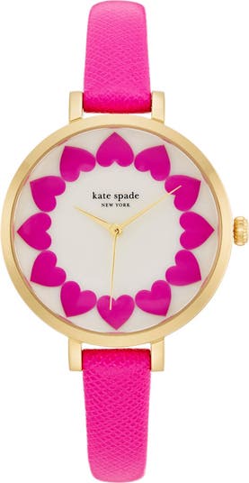 Kate Spade New York Pink Heart Dial Leather Watch kate spade new york Pink Wristwatches for sale | eBay main image 4