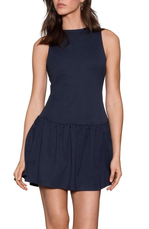 Drop Hem Sleeveless Jersey Minidress